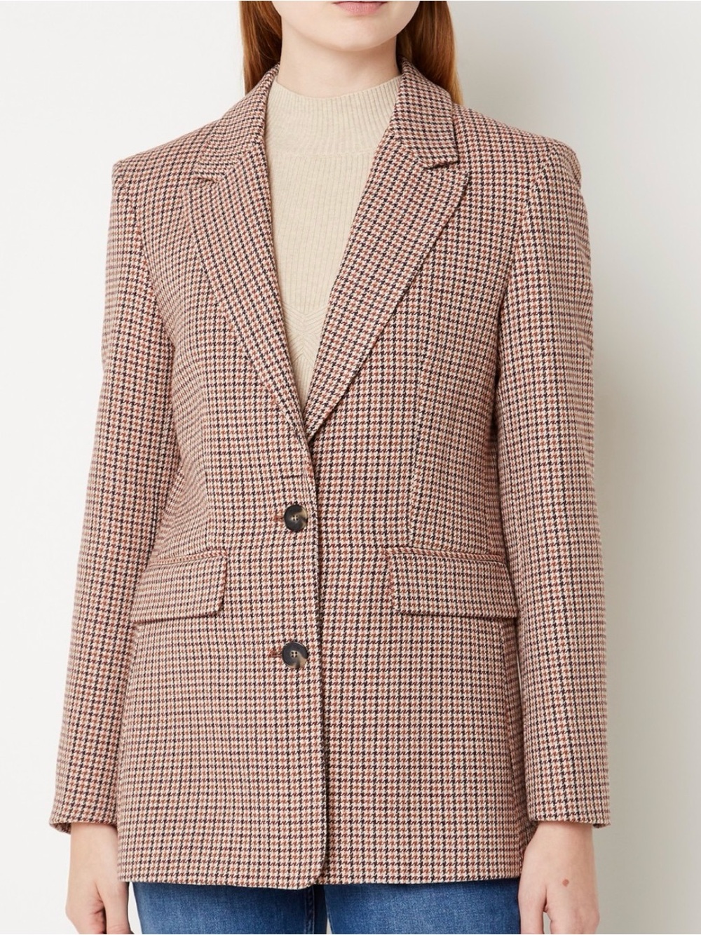 Maje Houndstooth Suit Jacket